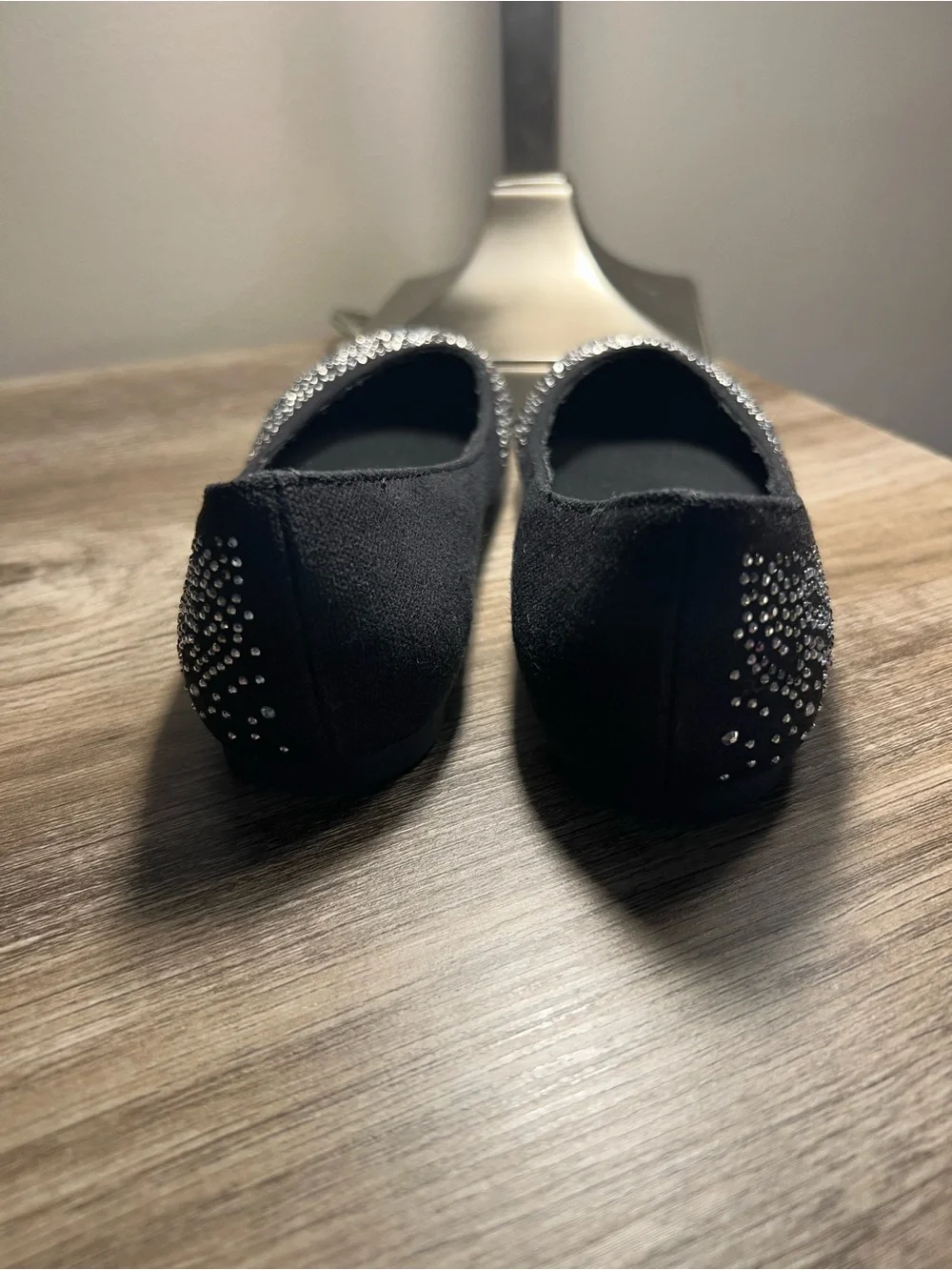 Steve Madden Black Rhinestone Ballet Flat —(stock 02)